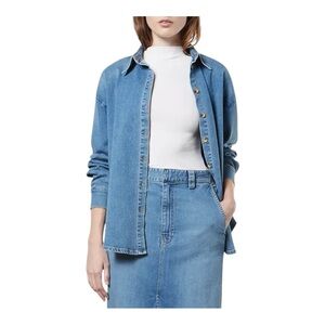 Enza Costa Soft Touch Oversized Denim Shirt NWOT Size Small (1) Made USA